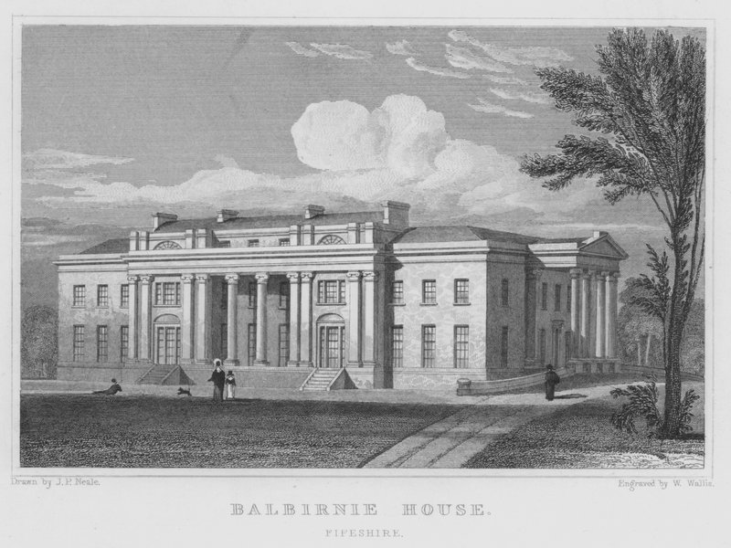 Balbirnie House, Fifeshire (gravyr) av Thomas Hosmer Shepherd