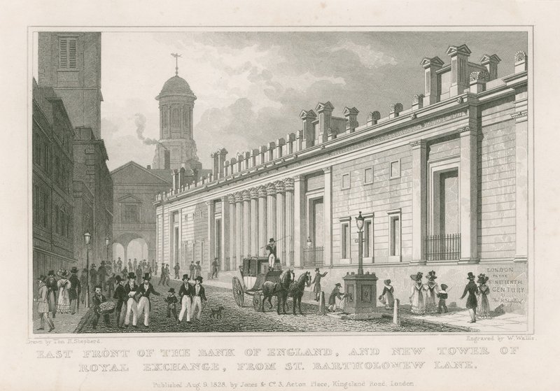 Bank of England, Sir John Soanes fronter av Thomas Hosmer Shepherd