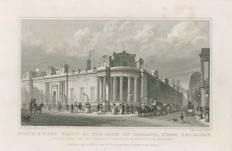 Bank of England, Sir John Soanes fronter av Thomas Hosmer Shepherd