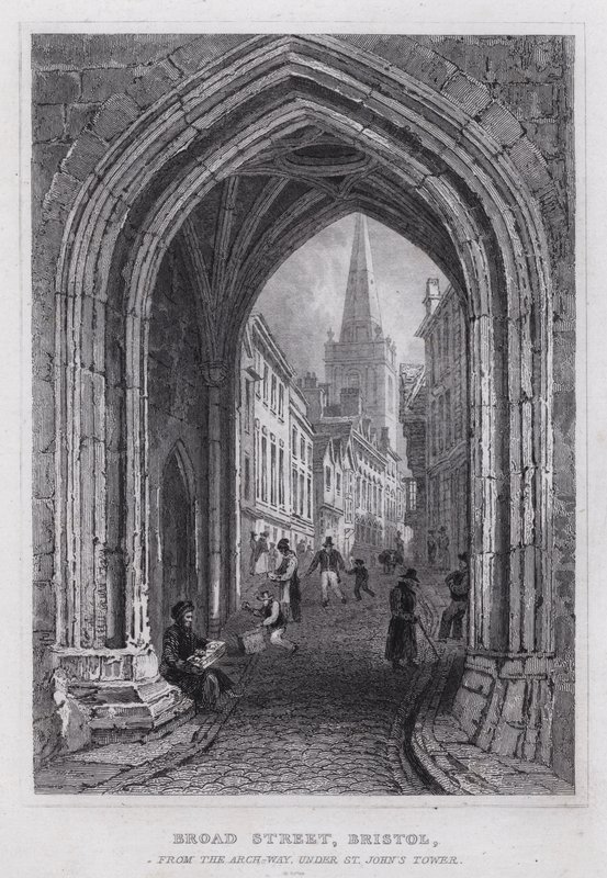 Broad Street, Bristol, från Arch-Way, under St John