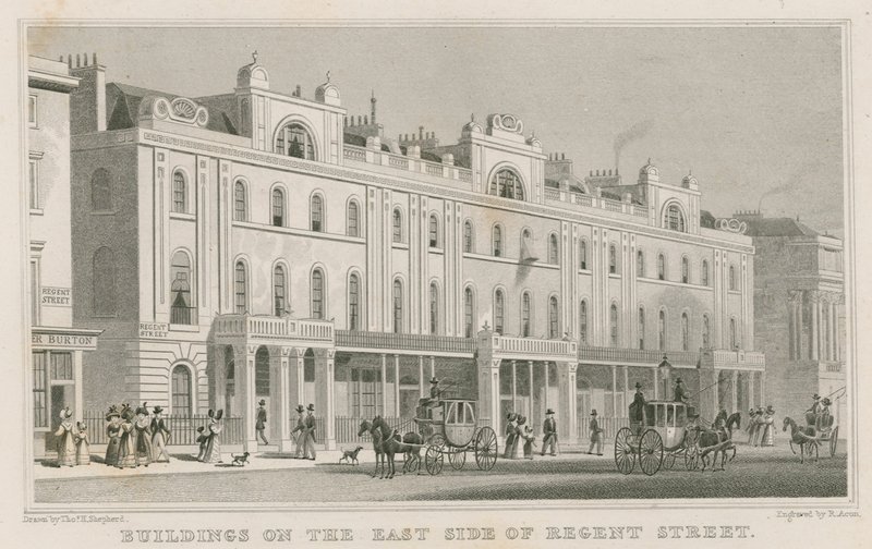 Byggnader på östra sidan av Regent Street, London av Thomas Hosmer Shepherd