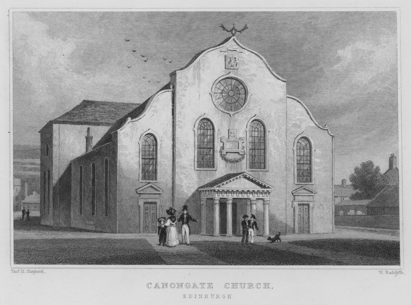 Canongate Church, Edinburgh (gravyr) av Thomas Hosmer Shepherd