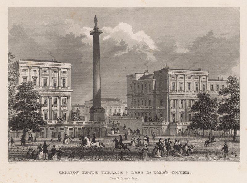 Carlton House Terrace och Duke of Yorks kolumn, från St James
