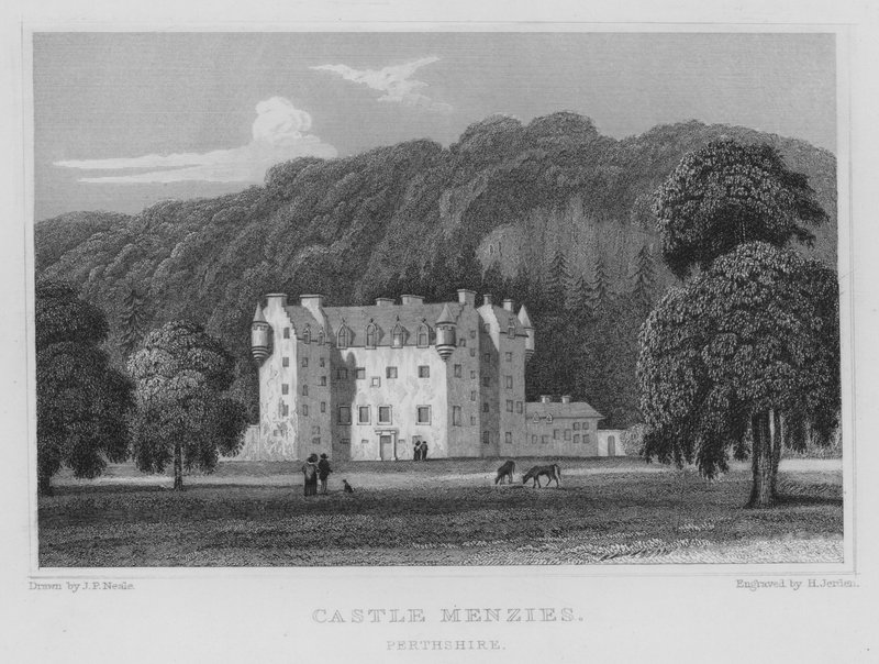 Castle Menzies, Perthshire (gravyr) av Thomas Hosmer Shepherd