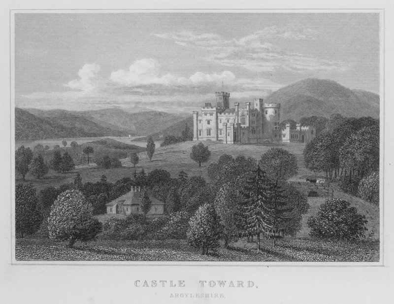 Castle Toward, Argyleshire (gravyr) av Thomas Hosmer Shepherd