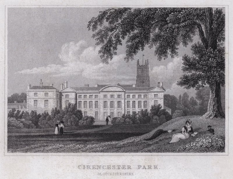 Cirencester Park, Gloucestershire (gravyr) av Thomas Hosmer Shepherd