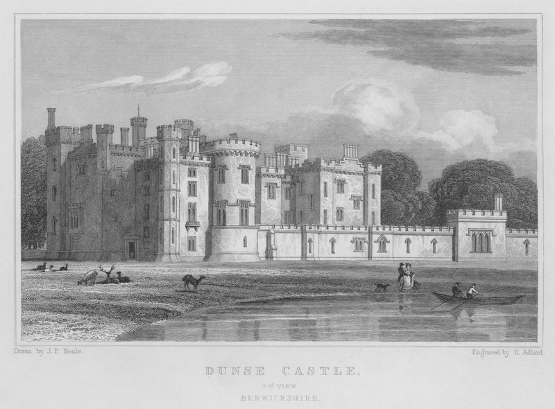 Dunse Castle, 2nd View, Berwickshire (gravyr) av Thomas Hosmer Shepherd