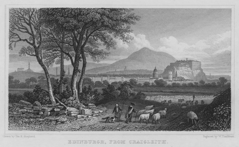 Edinburgh, från Craigleith (gravyr) av Thomas Hosmer Shepherd