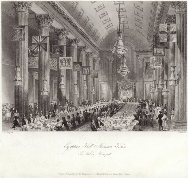 Egyptiska salen i Mansion House under Wilson-banketten av Thomas Hosmer Shepherd