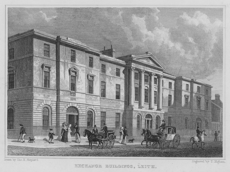 Exchange Buildings, Leith (gravyr) av Thomas Hosmer Shepherd