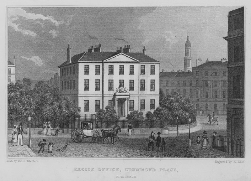 Excise Office, Drummond Place, Edinburgh (gravyr) av Thomas Hosmer Shepherd