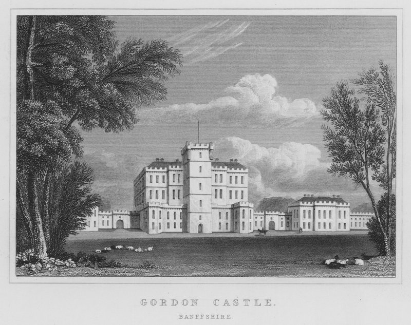 Gordon Castle, Banffshire (gravyr) av Thomas Hosmer Shepherd