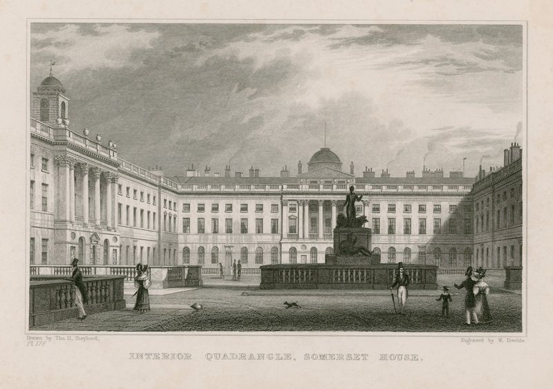Inre fyrhörning, Somerset House av Thomas Hosmer Shepherd