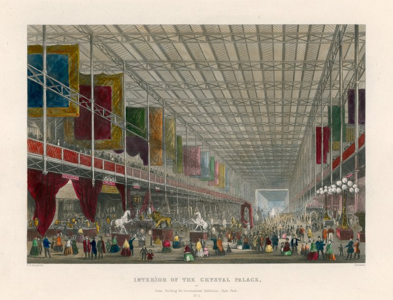 Interiör av Crystal Palace, eller, stor byggnad för internationell utställning, Hyde Park av Thomas Hosmer Shepherd