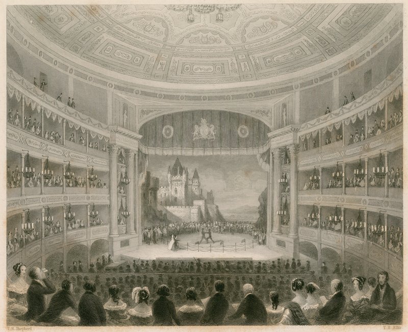 Interiör av Drury Lane Theatre, London av Thomas Hosmer Shepherd
