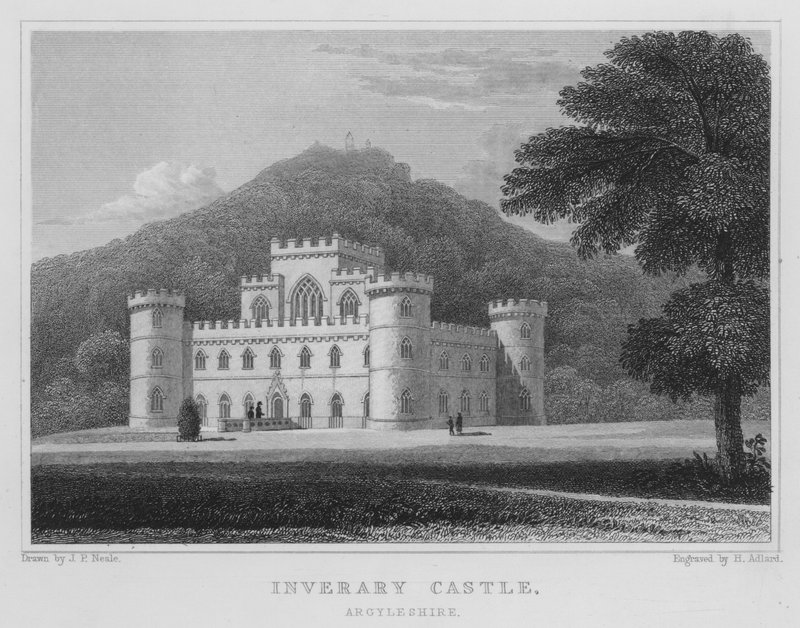 Inveraray Castle, Argyllshire (gravyr) av Thomas Hosmer Shepherd