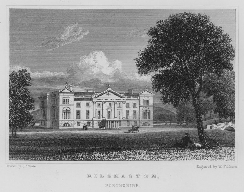 Kilgraston, Perthshire (gravyr) av Thomas Hosmer Shepherd