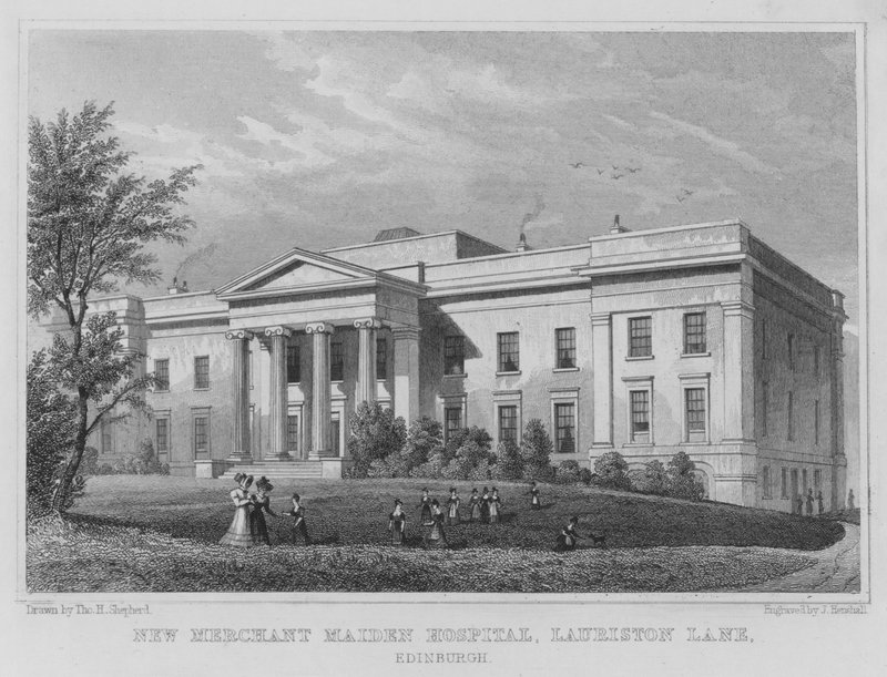 New Merchant Maiden Hospital, Lauriston Lane, Edinburgh (gravyr) av Thomas Hosmer Shepherd