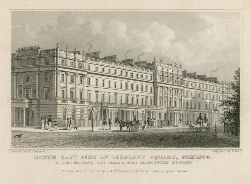 Nordöstra sidan av Belgrave Square, Pimlico av Thomas Hosmer Shepherd