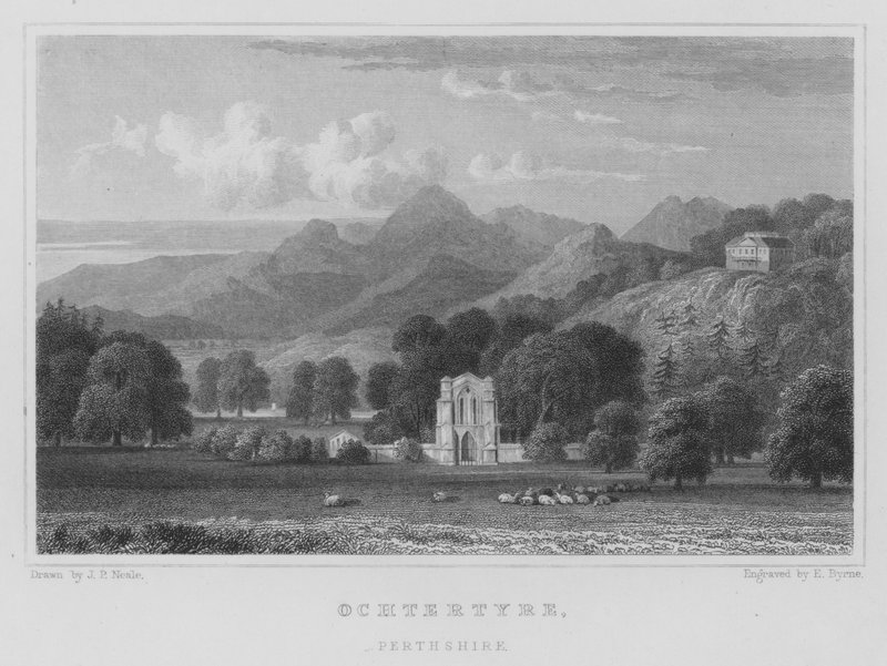 Ochtertyre, Perthshire (gravyr) av Thomas Hosmer Shepherd