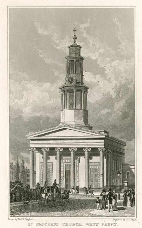 St Pancras-kyrkan, västra framsidan av Thomas Hosmer Shepherd