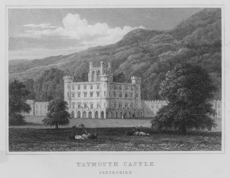 Taymouth Castle, Perthshire (gravyr) av Thomas Hosmer Shepherd