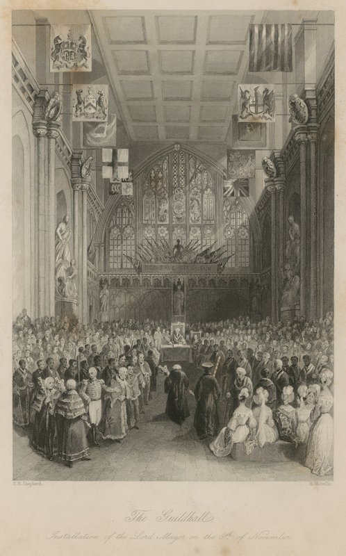 The Guildhall: Installation av Lord Mayor den 8 november av Thomas Hosmer Shepherd