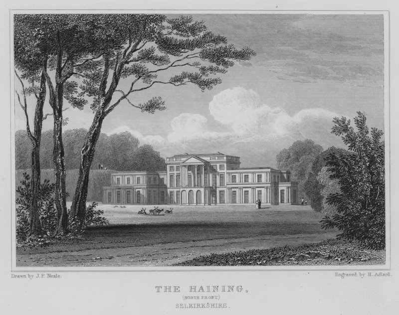 Haining, North Front, Selkirkshire (gravyr) av Thomas Hosmer Shepherd