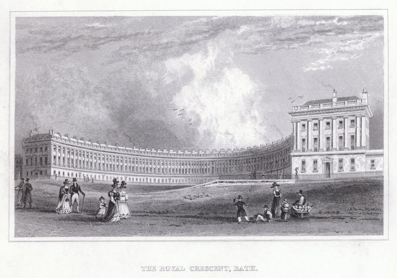 The Royal Crescent, Bath (gravyr) av Thomas Hosmer Shepherd