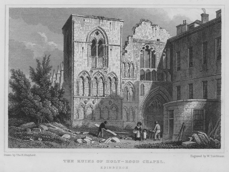 The Ruins of Holy-rood Chapel, Edinburgh (gravyr) av Thomas Hosmer Shepherd