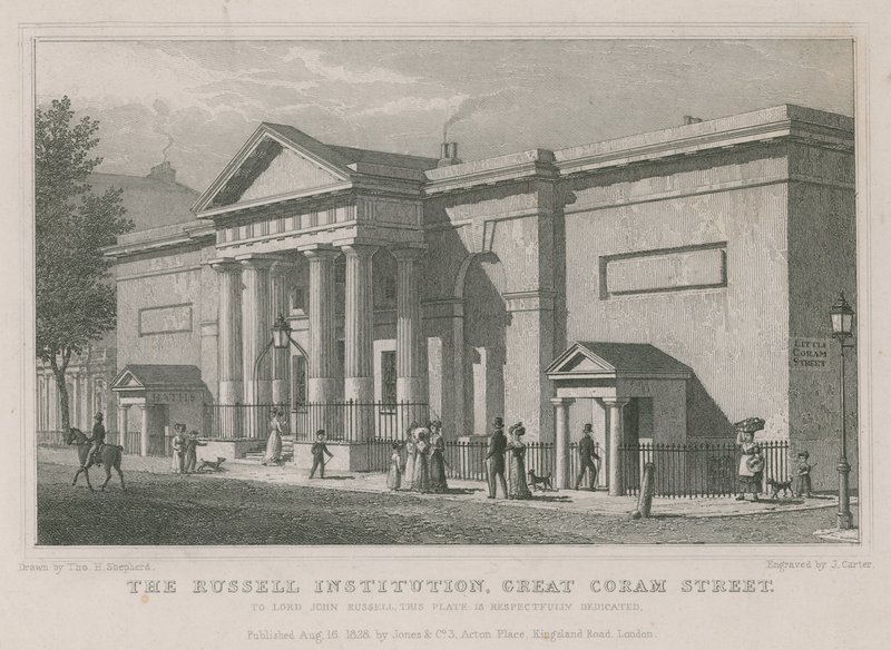 The Russell Institution, Great Coram Street, London av Thomas Hosmer Shepherd