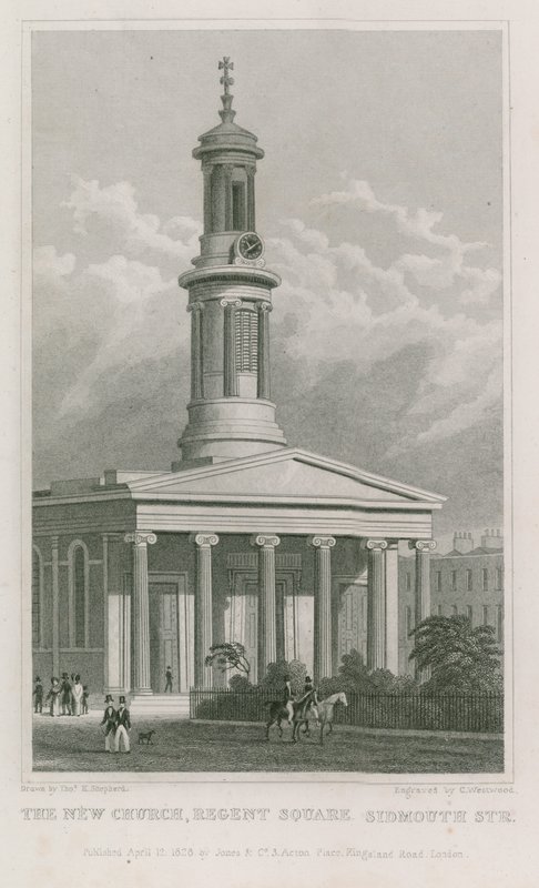 Den nya kyrkan, Regent Square, Sidmouth Street av Thomas Hosmer Shepherd