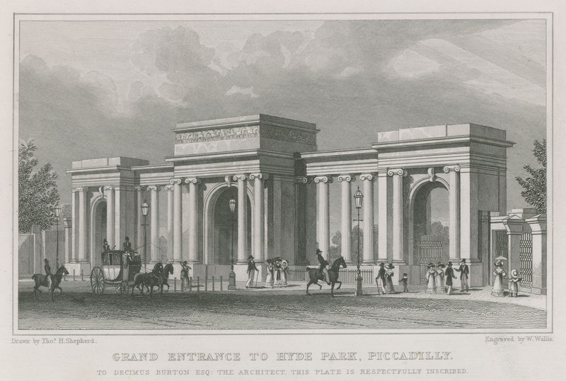 Triumfbåge, ingången till Hyde Park, London av Thomas Hosmer Shepherd