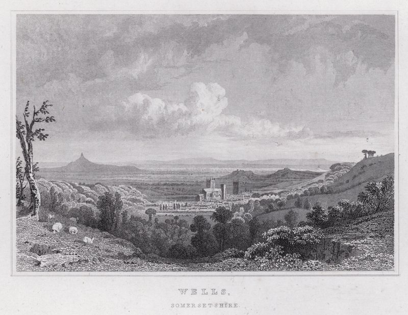 Wells, Somersetshire (gravyr) av Thomas Hosmer Shepherd