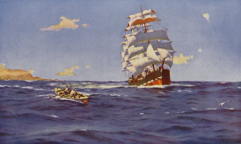 Off Valparaiso (färglitografi) av Thomas J. Somerscales