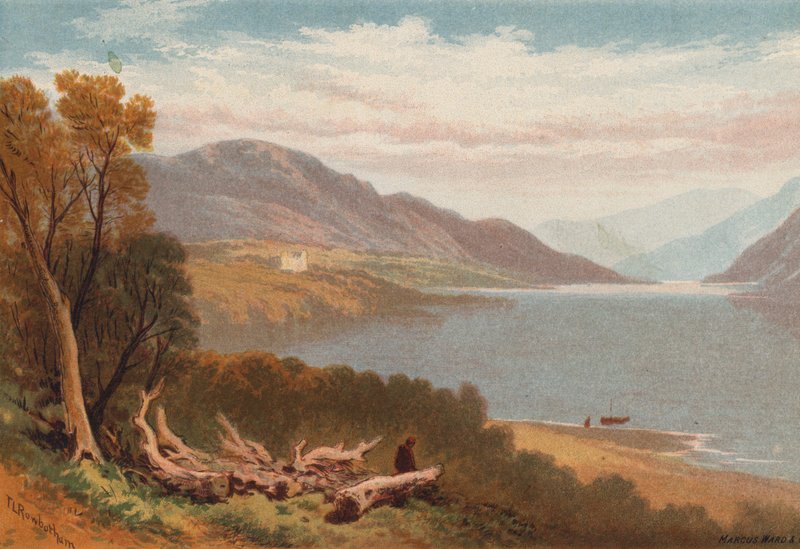The English Lakes, Ullswater (färg litho) av Thomas Leeson the Elder Rowbotham