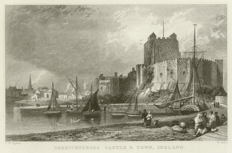 Carrickfergus slott och stad av Thomas Mann Baynes