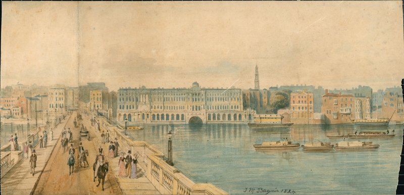 Panorama över Themsen, North Side, i 13 delar av Thomas Mann Baynes