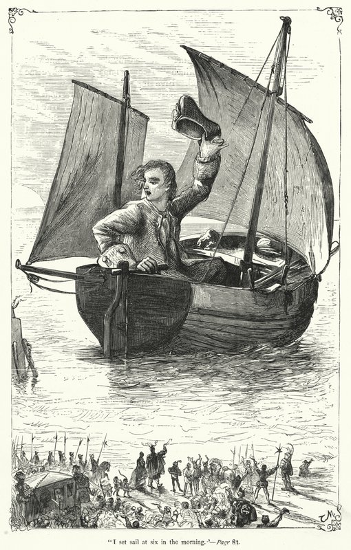 Illustration för Gullivers resor av Jonathan Swift (gravyr) av Thomas Morten