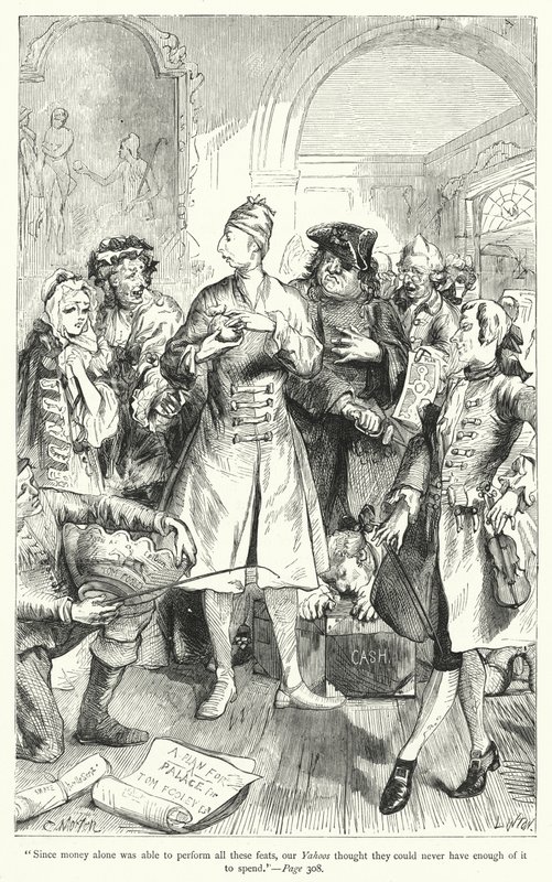 Illustration för Gullivers resor av Jonathan Swift (gravyr) av Thomas Morten