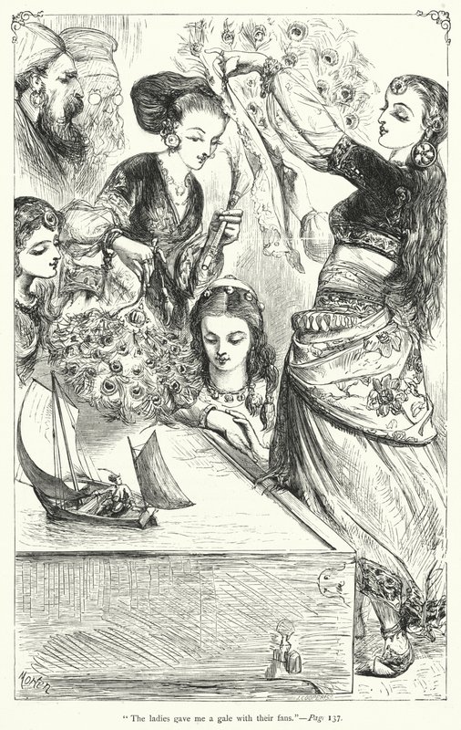 Illustration för Gullivers resor av Jonathan Swift (gravyr) av Thomas Morten