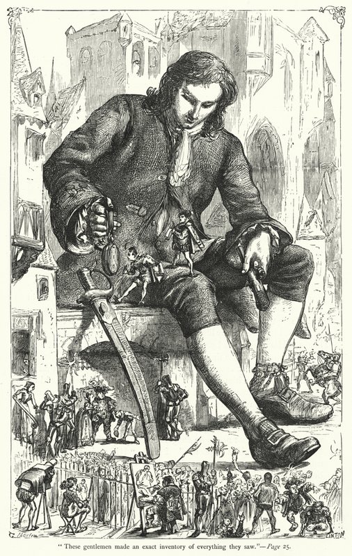 Illustration för Gullivers resor av Jonathan Swift (gravyr) av Thomas Morten