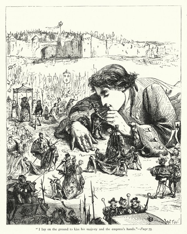 Illustration för Gullivers resor av Jonathan Swift (gravyr) av Thomas Morten