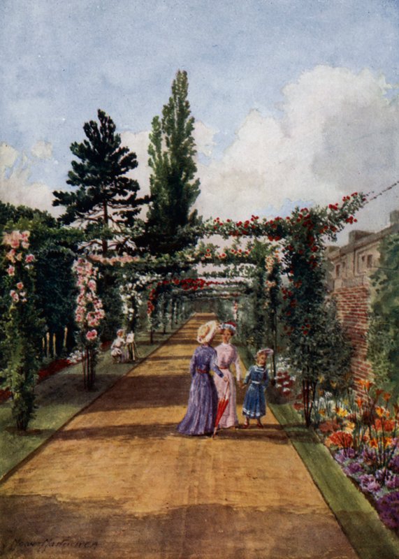 Kew Gardens: The Rosery (färg litho) av Thomas Mower Martin