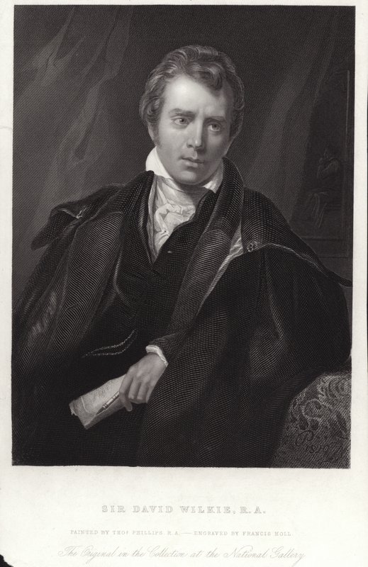 Sir David Wilkie, skotsk målare. Gravyr av Francis Holl av Thomas Phillips