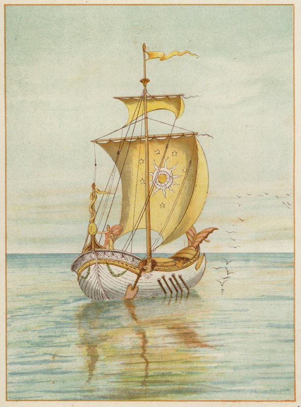 Perseus och Andromeda flyter (färg litho) av Thomas Ralph Spence