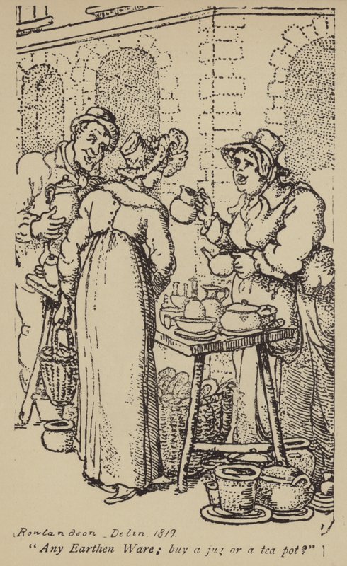 Alla lergods; köpa en kanna eller en tekanna? av Thomas Rowlandson
