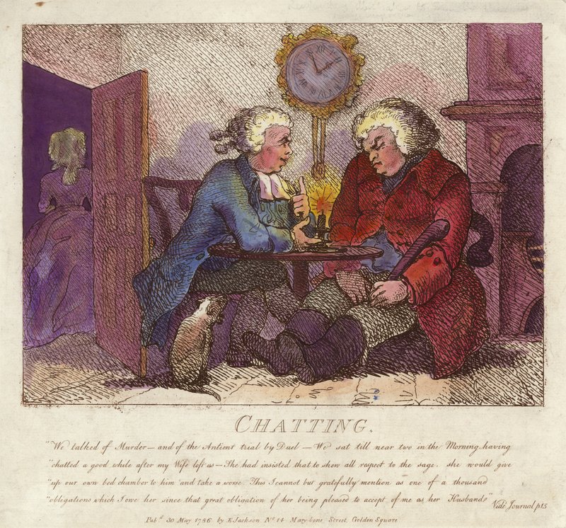 Chattar från Boswells Hebridean Journey av Thomas Rowlandson