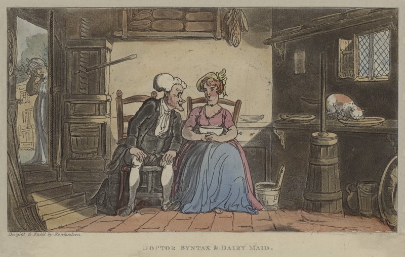 Doktor Syntax och Dairy Maid av Thomas Rowlandson