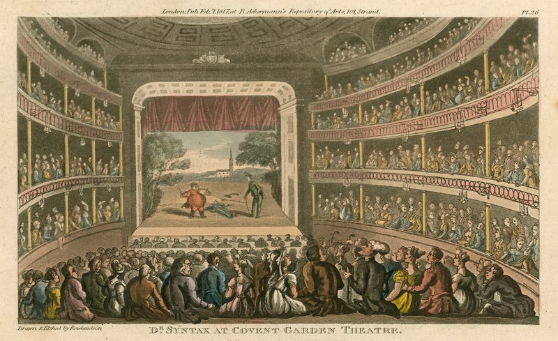 Dr Syntax på Covent Garden Theatre, London av Thomas Rowlandson